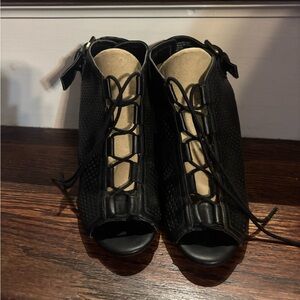 Anna Black and Lace-Up Boots